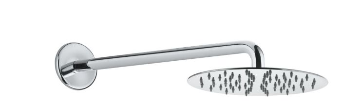 Fiore, round overhead shower 20 cm and bracket 35 cm, matt white color