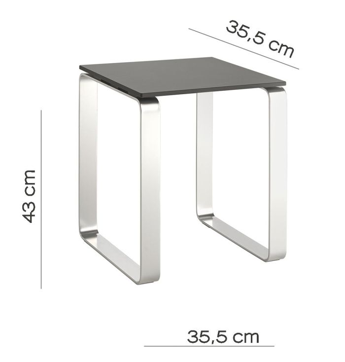 Gedy, square chair, color chrome - plastic anthracite