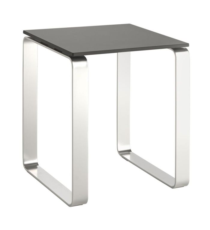 Gedy, square chair, color chrome - plastic anthracite