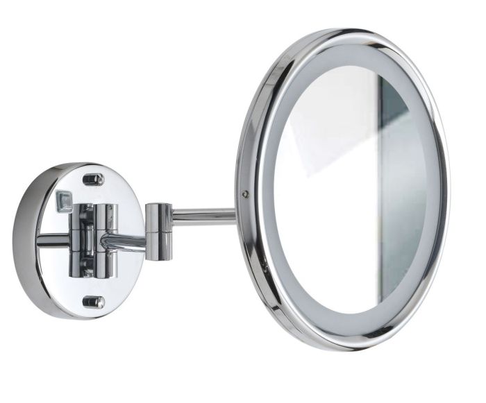 Gedy Sarah, wall-mounted round cosmetic mirror (3x) with LED backlight (direct connection), chrome color