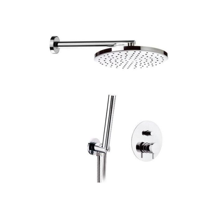 Daniel Tokyo, shower set for 2 users, with 30 cm bracket and 20 cm round overhead shower, color chrome