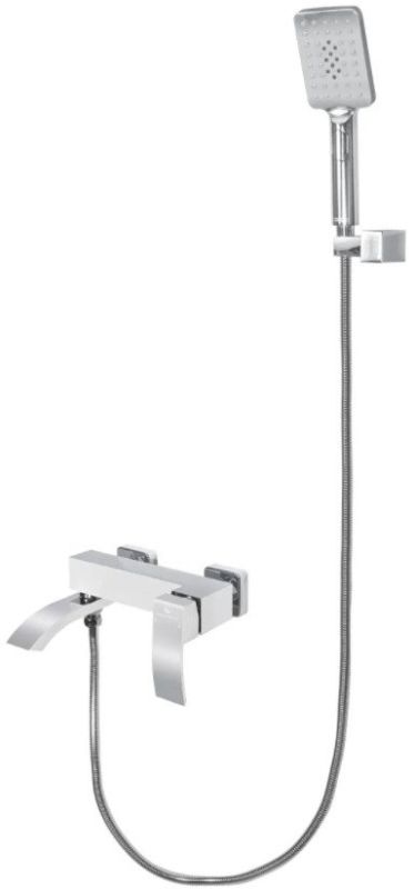 Bathtub mixer with hand shower Grocenberg GB8007 White Chrome