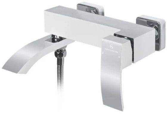 Bathtub mixer with hand shower Grocenberg GB8007 White Chrome