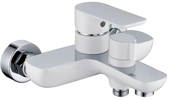 Bathtub mixer with hand shower Grosenberg GB8009 White chrome