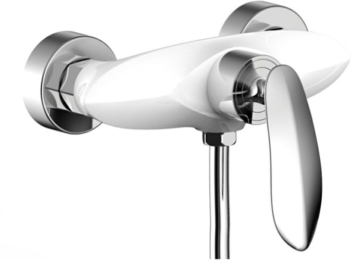 Shower mixer with hand shower Grosenberg GB9001 White Chrome