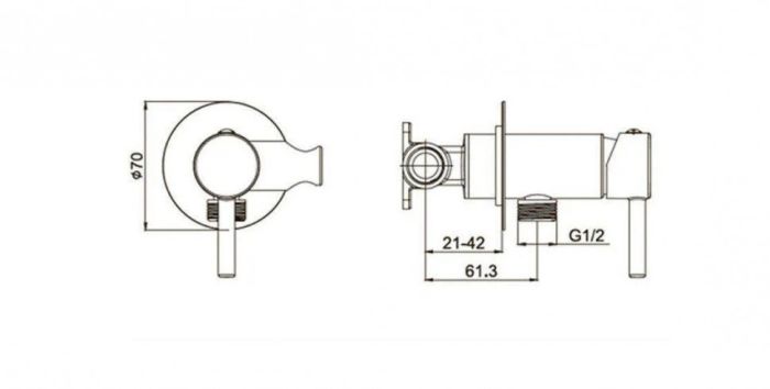 Built-in mixer with hygienic shower Grocenberg GB001 White