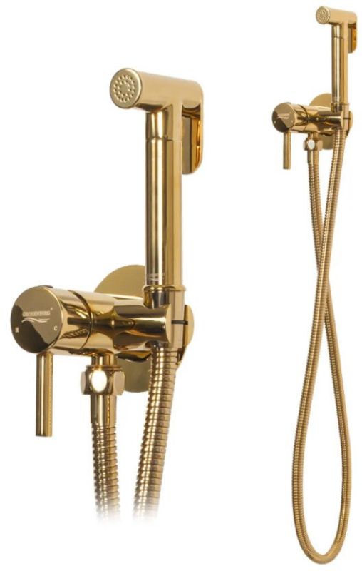 Inline mixer with hygienic shower Grocenberg GB001 Gold