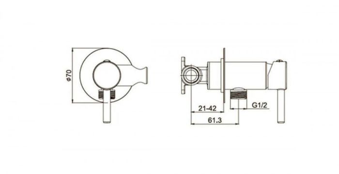 Inline mixer with hygienic shower Grocenberg GB001 Black matt