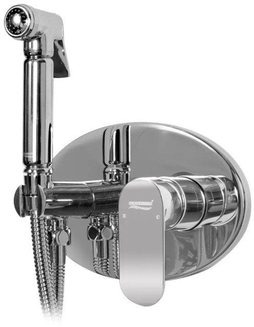 Recessed mixer with hygienic shower Grocenberg GB003 Chrome