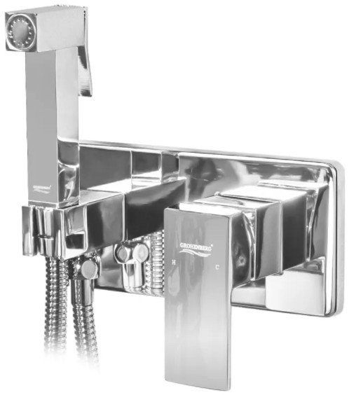 Recessed mixer with hygienic shower Grocenberg GB004 Chrome