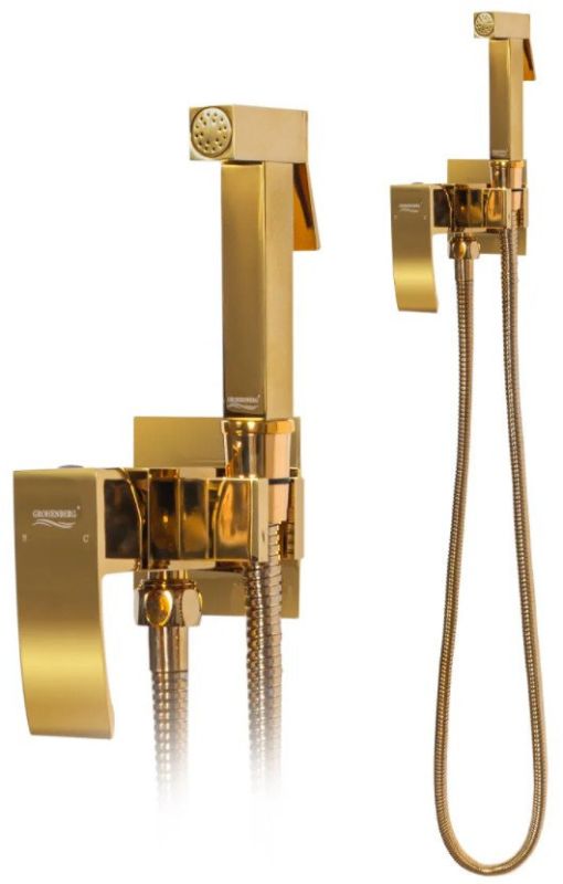 Recessed mixer with hygienic shower Grocenberg GB007 Gold