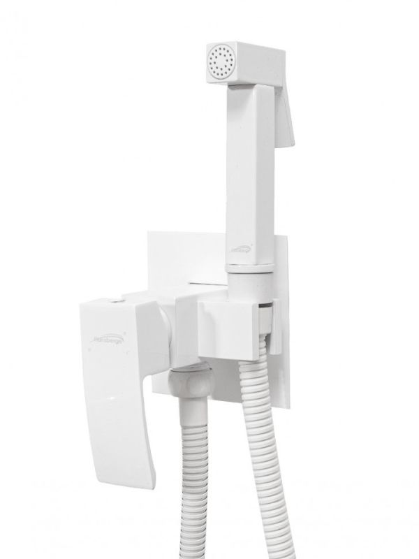 Mixer with hygienic shower Hansberge CUBITO H3077 White