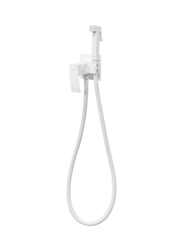 Mixer with hygienic shower Hansberge CUBITO H3077 White