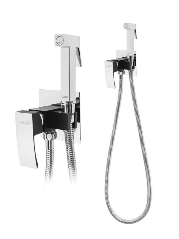 Hansberge CUBITO H3077 Recessed mixer with hygienic shower Hansberge CUBITO H3077 Black chrome