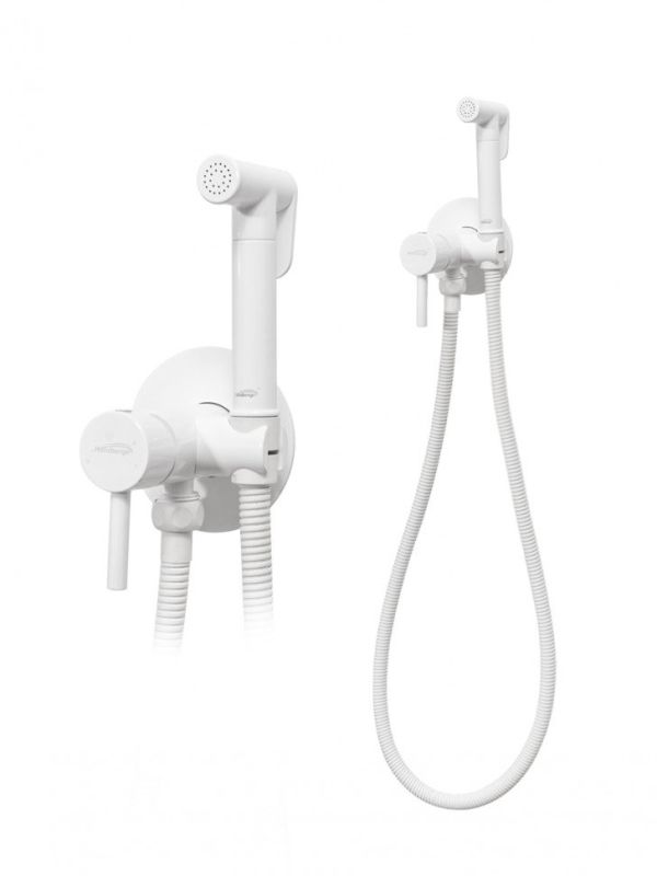 Inline mixer with hygienic shower Hansberge NORDIC H3099 White