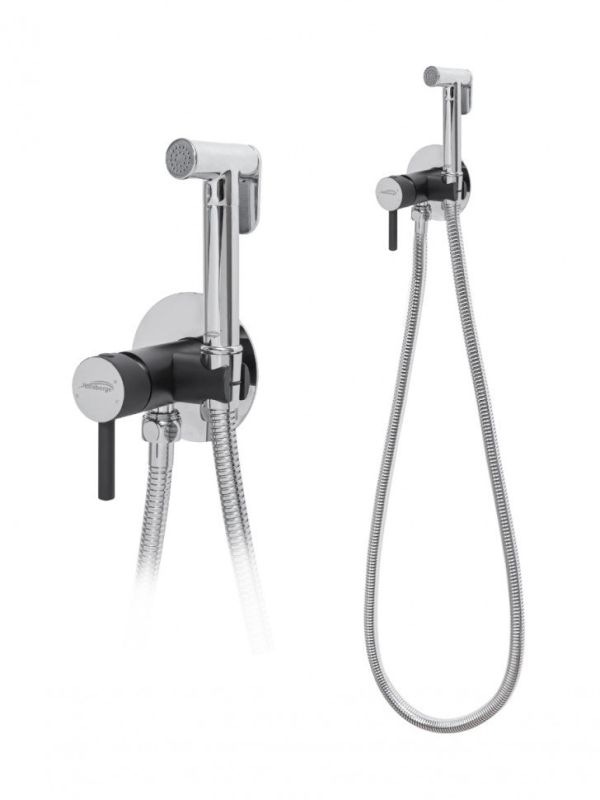 Hansberge NORDIC H3099 Recessed mixer with hygienic shower Hansberge NORDIC H3099 Black Chrome