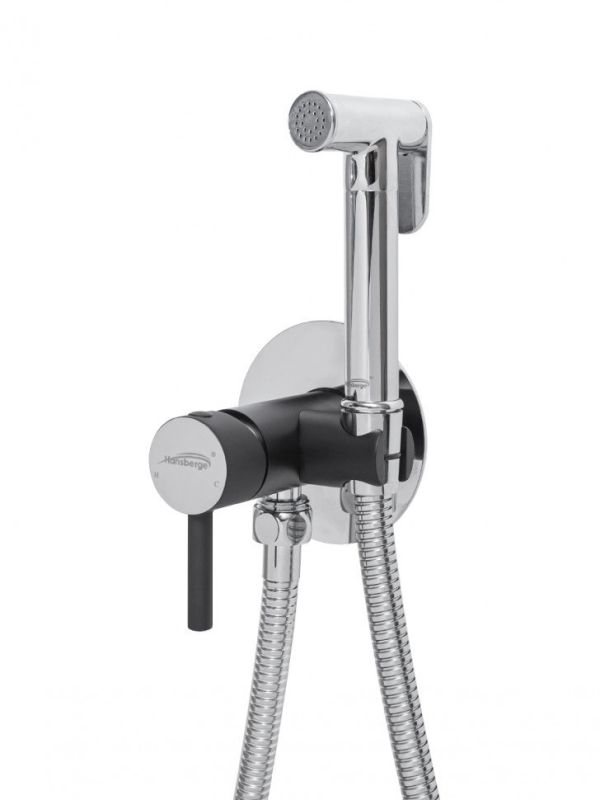 Hansberge NORDIC H3099 Recessed mixer with hygienic shower Hansberge NORDIC H3099 Black Chrome