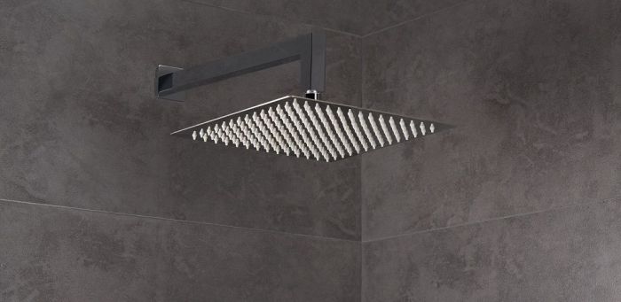 AQG, 35 cm long square wall bracket STILUS, for overhead shower, chrome color