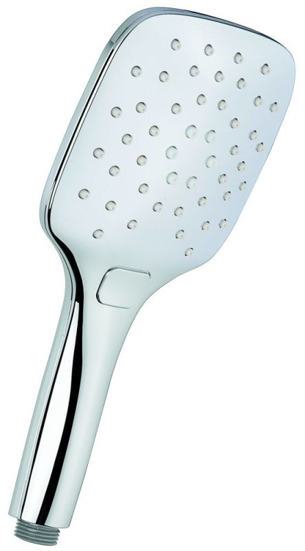 Emmevi, flat rectangular two-mode hand shower head made of ABS plastic, color chrome