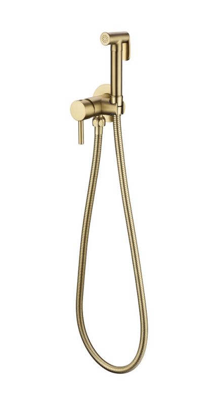 Recessed mixer with hygienic shower Grocenberg GB001MG Matte Gold