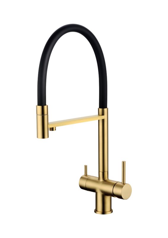 Kitchen mixer Grocenberg GB4099 with flexible spout Matte Gold