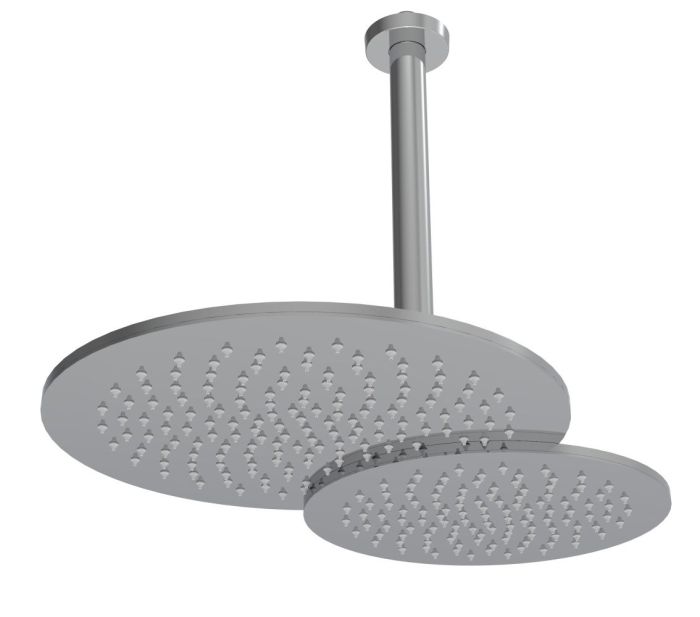 Graffio Duetto, ceiling bracket, twin round shower head 30x45 cm, 1 mode: rain, color chrome