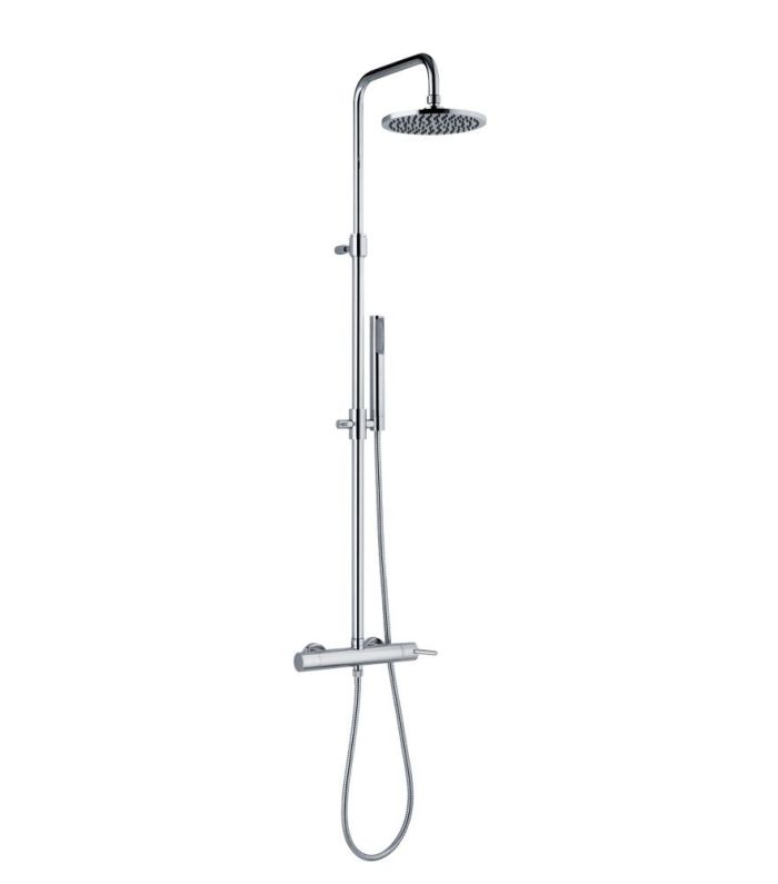 Fiore Xenon, height adjustable shower column with 20 cm overhead shower and mixer tap, color chrome