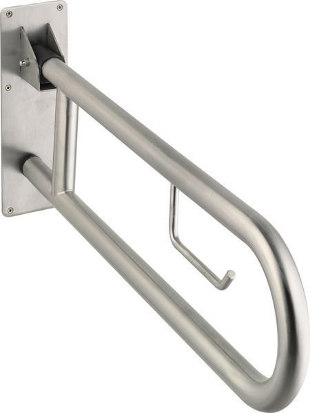 Sanibano, folding handrail + paper holder, color stainless steel