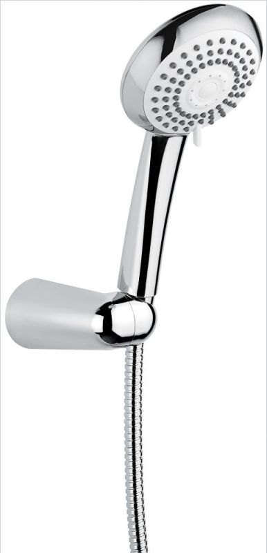 Emmevi, hand shower set 144: round shower head in ABS, 150 cm hose in brass and shower head holder in ABS, chrome color