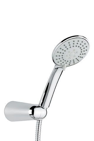 Emmevi, hand shower set 161: round shower head in ABS, 150 cm hose in brass and shower head holder in ABS, color chrome