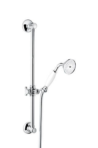 Emmevi, shower set: rod, shower head, hose. C02541OA, chrome color