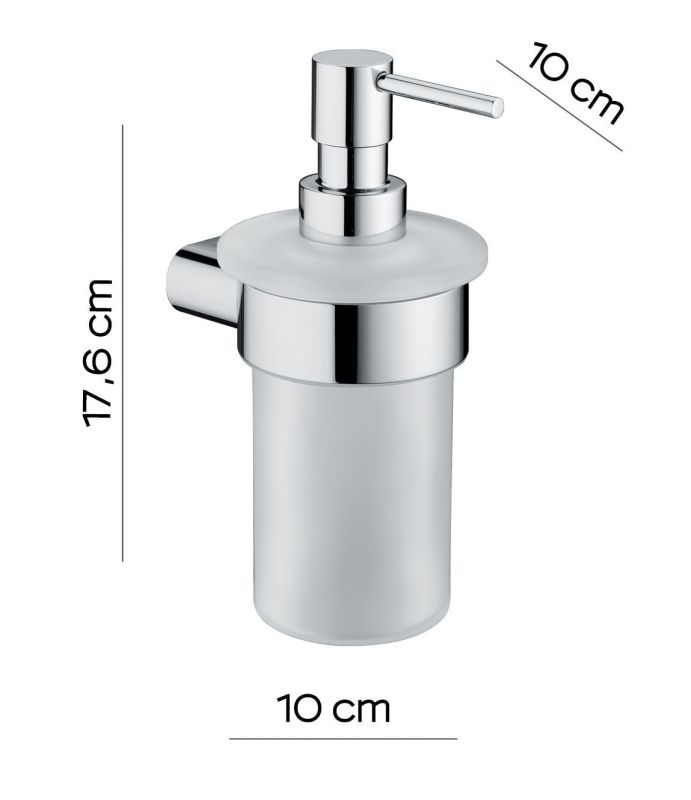 Gedy Azzorre, wall-mounted glass dispenser with metal pump, chrome color