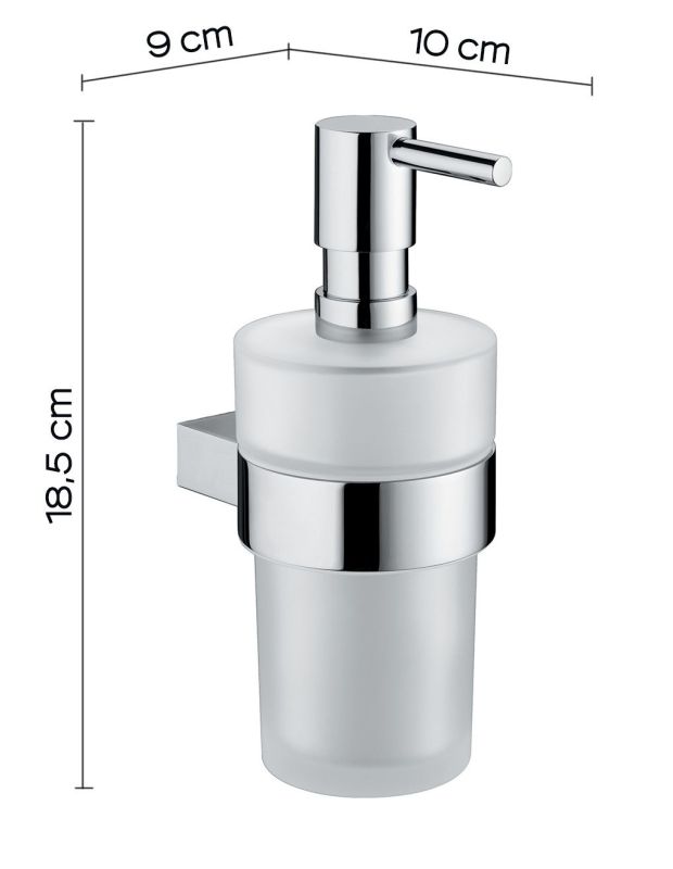 Gedy Canarie, wall-mounted glass dispenser with metal pump, chrome color