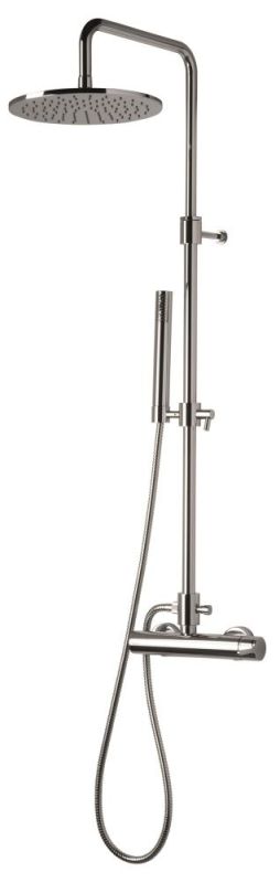 Emmevi Filobrass, shower column adjustable in height 84-120 cm: with mixer tap and round anti-calc top shower _25 cm, chrome color