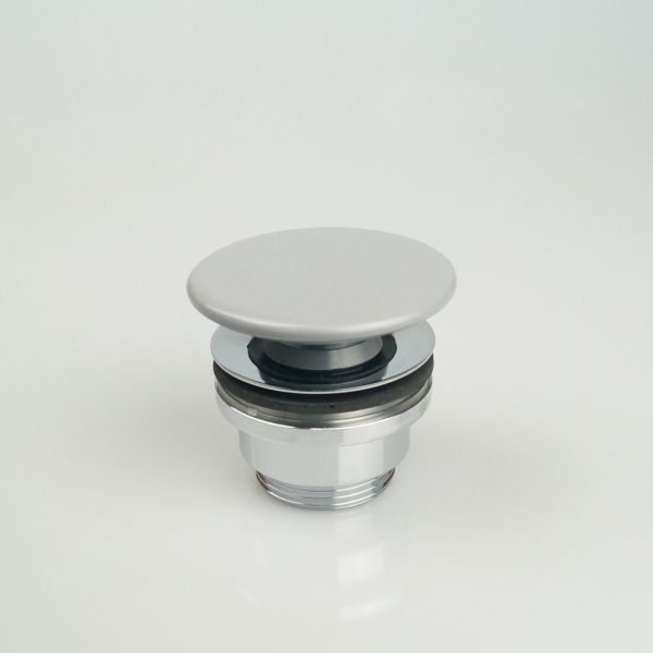 White Ceramic, bottom valve CLICK CLACK with ceramic cover, matt gray color