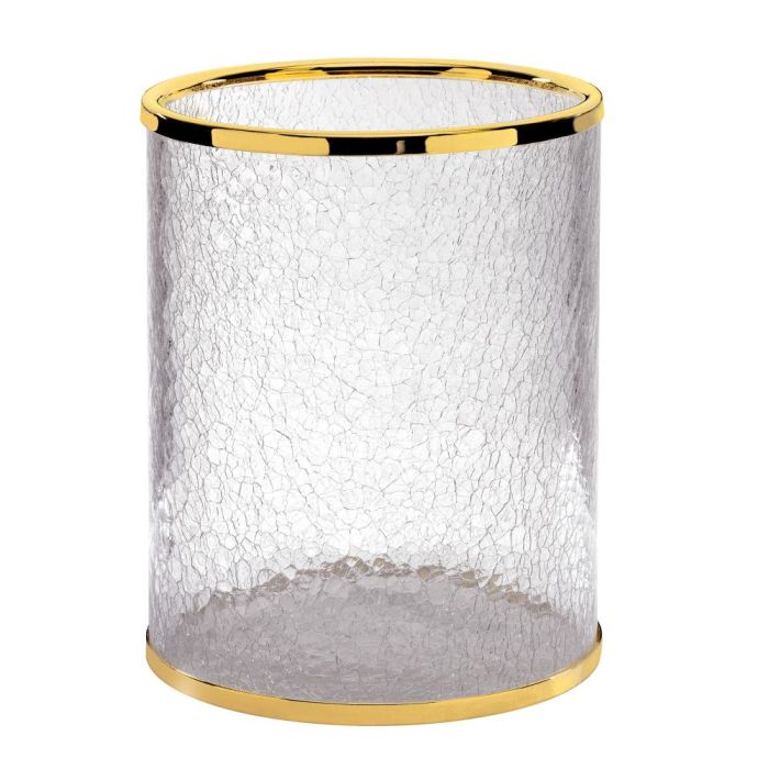 Surya Crystal, trash can without lid 19x19x26 cm, broken glass effect, light bronze color