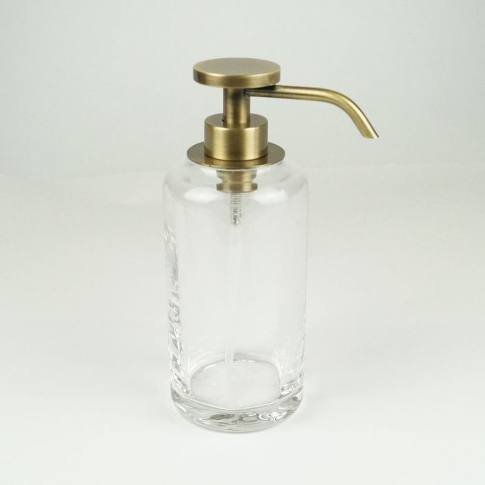 Surya Crystal, 7x7xh19 cm high dispenser with V6 pump, glass with wave effect, light bronze color