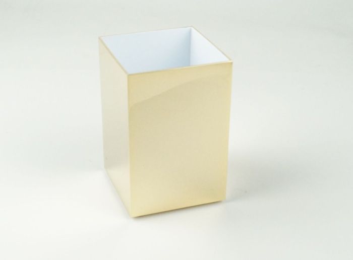 Surya Metall, square metal cup 6x6x9 cm, color gold