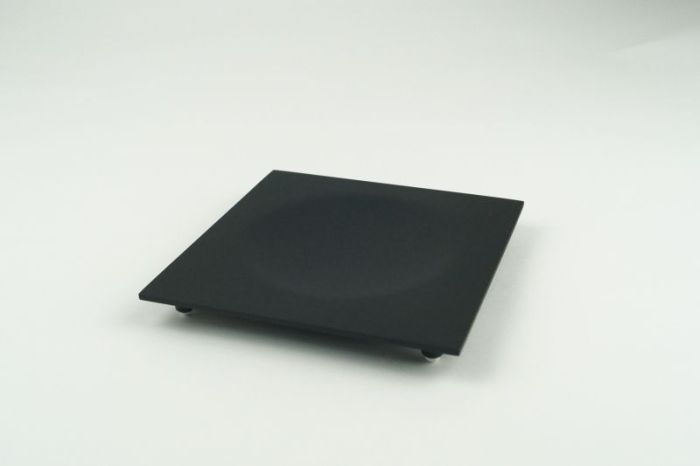 Surya Metall, square metal soap dish with legs 12x12 cm, color matte black