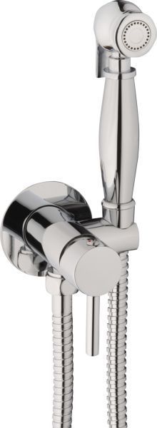 Emmevi, hygienic shower set with mixer tap for hot and cold water (hand shower C02452), chrome color