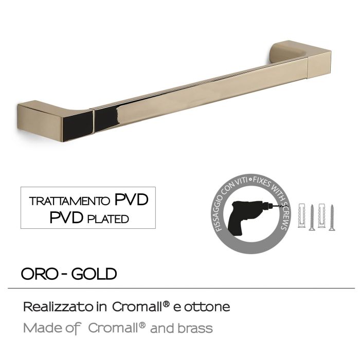 Gedy Pirenei, towel holder, length 45 cm, color gold (PVD)