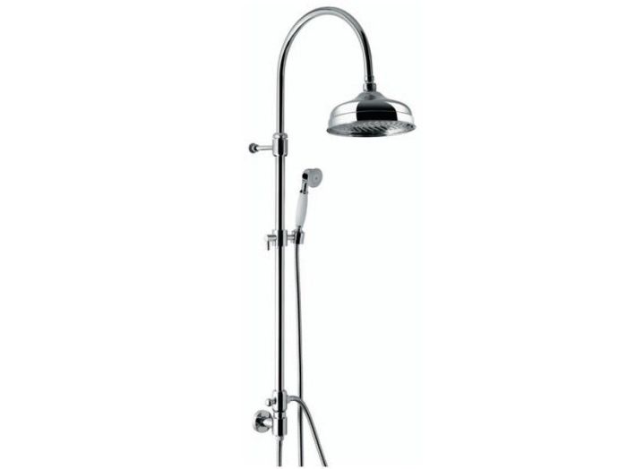 Emmevi, shower column, height adjustable 89-127 cm: without mixer tap, with round anti-calc top shower head 20 cm, color bronze