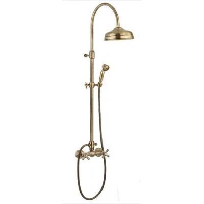 Emmevi, shower column with cross handles (old art. no. 1200281), height-adjustable 92-128 cm: with mixer tap and round anti-calc top shower head