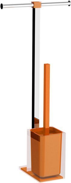 Gedy Rainbow, stand: double paper holder/plastic ruff, chrome - orange color