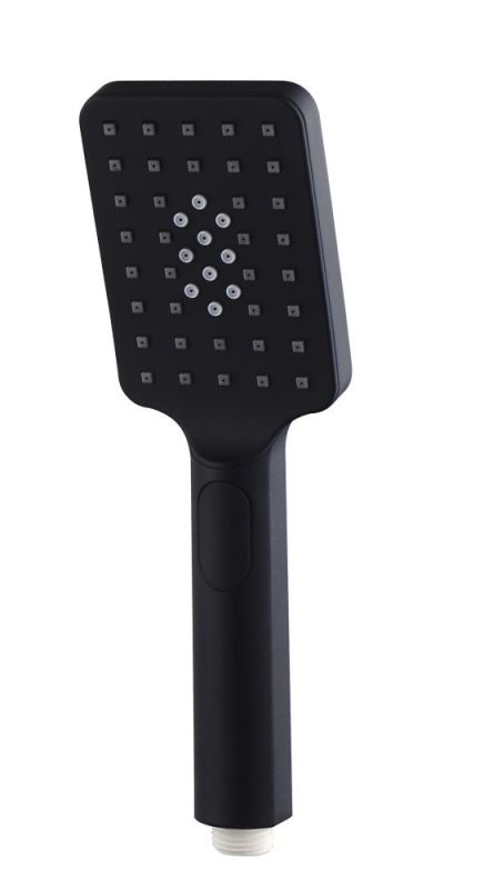 AQG, anti-slip hand shower NITE SQ 110x80 mm, 2-mode, matt black, color black