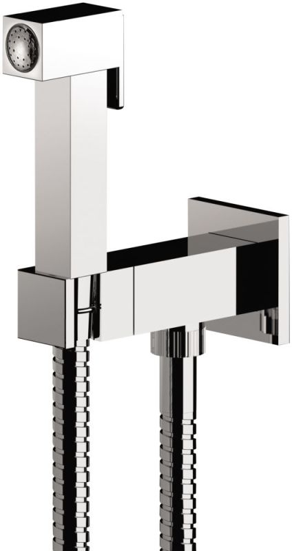 Daniel SkyLine, square hygienic shower set with progressive cartridge, matt black color