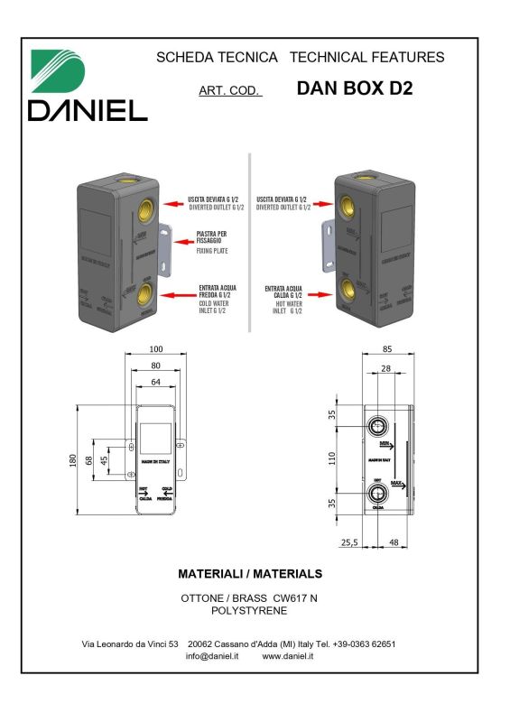 Daniel, inner part for a 2-outlet shower mixer