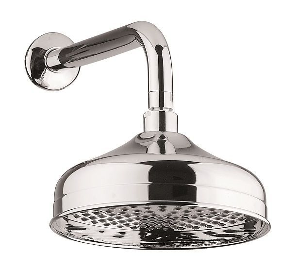 Fiore, round overhead shower 20 cm and bracket 35 cm, chrome color