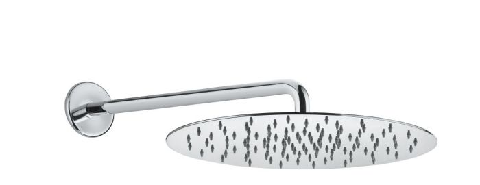 Fiore, round overhead shower 30 cm and bracket 35 cm, color chrome