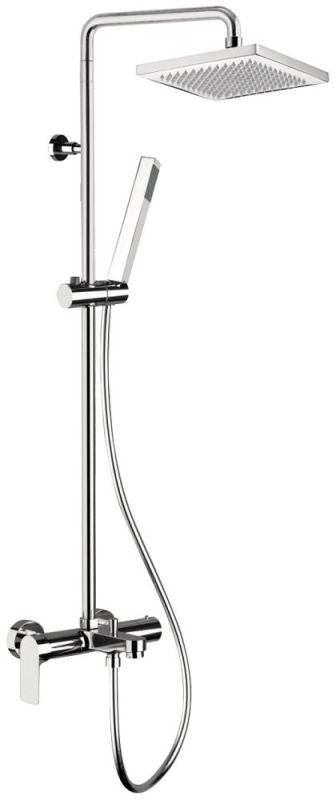 Daniel Tiara, shower column not height adjustable, with spout and square overhead shower 20x20 cm, graphite color